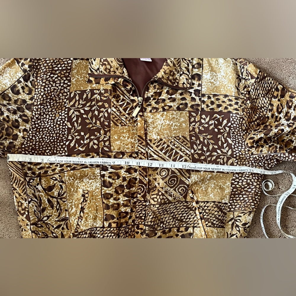 Patchwork Brown *Silk* Jacket, Size Ps - image 4